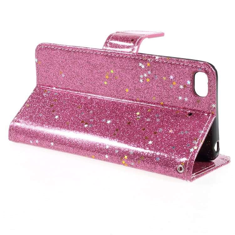 Mobile Accessory Flash Powder Leather Wallet Flip Cell Phone Case for Xiaomi Mi 5s - Rose-4