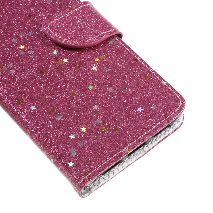 Mobile Accessory Flash Powder Leather Wallet Flip Cell Phone Case for Xiaomi Mi 5s - Rose-6