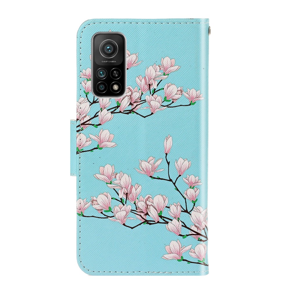 PU Leather Wallet Stand Phone Case for Xiaomi Mi 10T Pro 5G / Mi 10T 5G / Redmi K30S - Flower-2