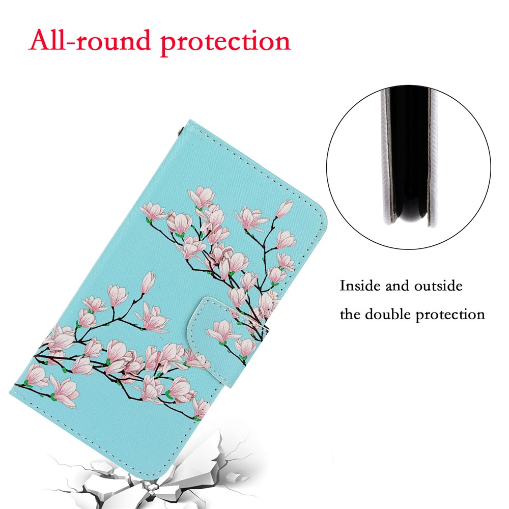 PU Leather Wallet Stand Phone Case for Xiaomi Mi 10T Pro 5G / Mi 10T 5G / Redmi K30S - Flower-4