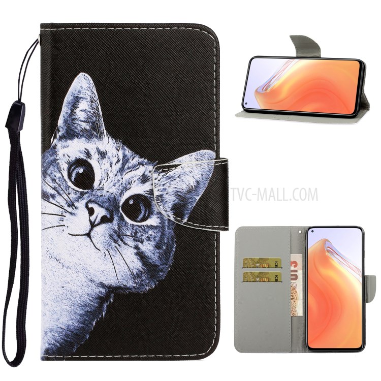 PU Leather Wallet Stand Phone Case for Xiaomi Mi 10T Pro 5G / Mi 10T 5G / Redmi K30S - Cute Cat-1