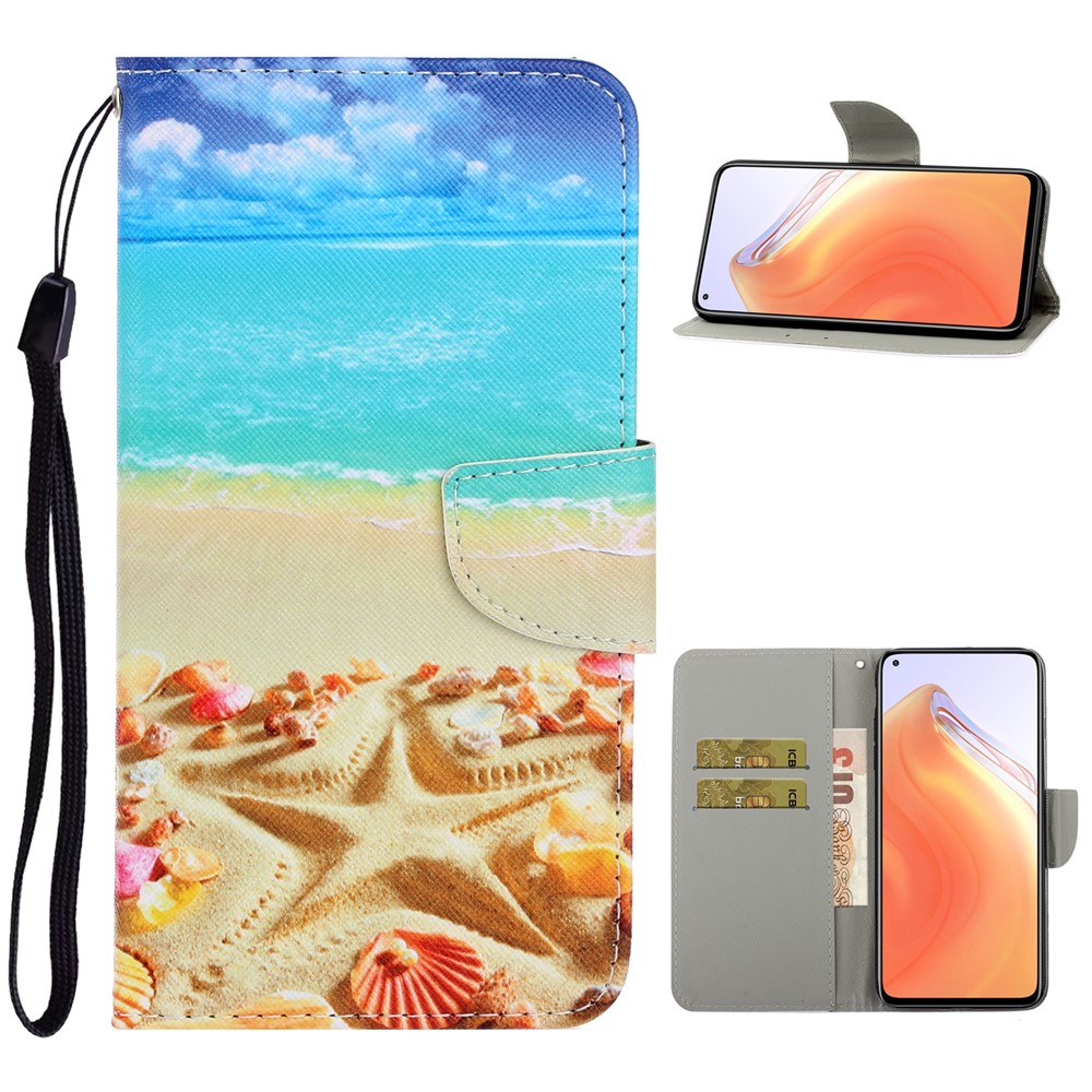 PU Leather Wallet Stand Phone Case for Xiaomi Mi 10T Pro 5G / Mi 10T 5G / Redmi K30S - Sea-1