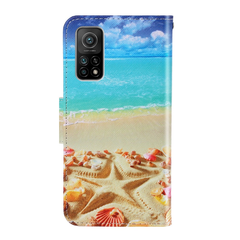 PU Leather Wallet Stand Phone Case for Xiaomi Mi 10T Pro 5G / Mi 10T 5G / Redmi K30S - Sea-2