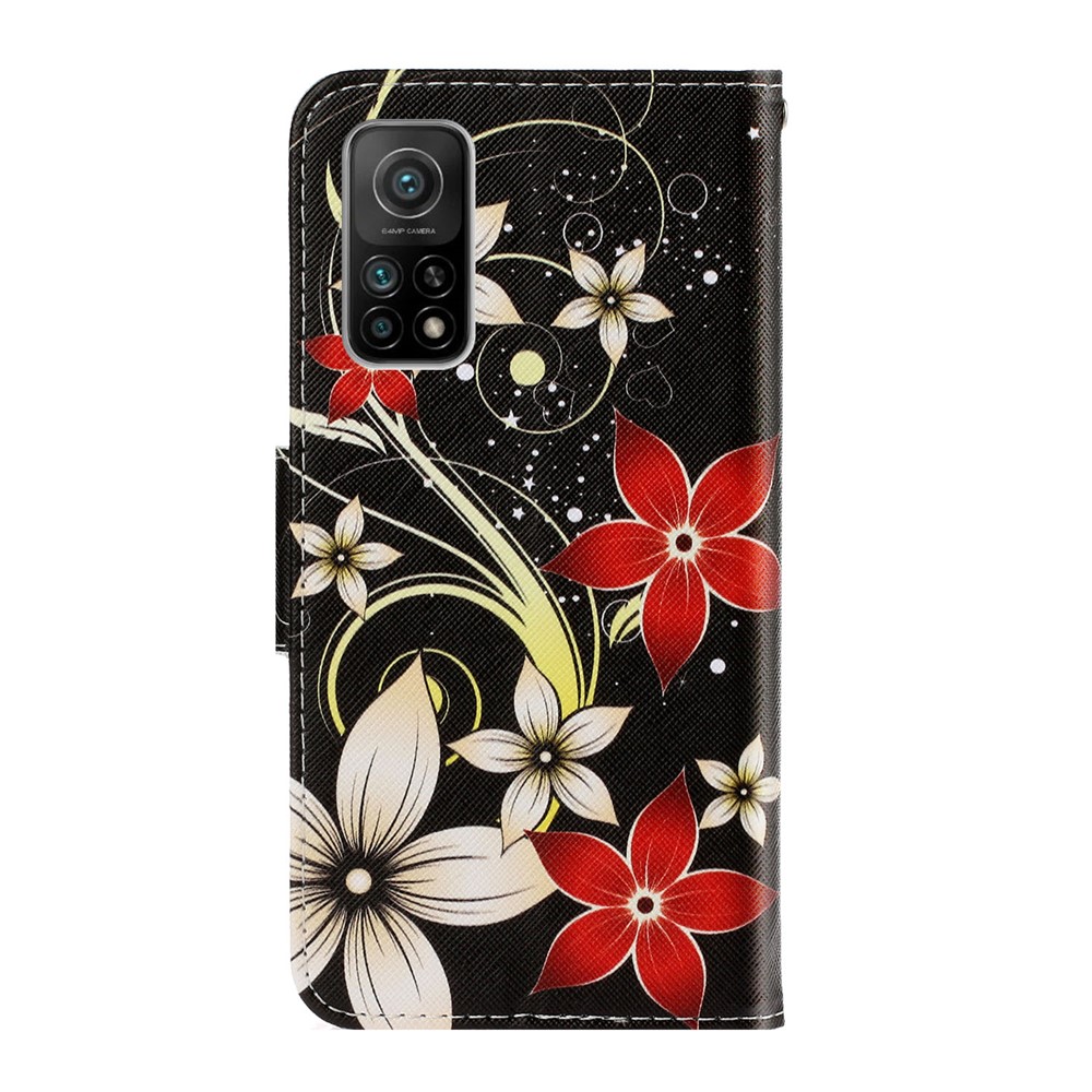 PU Leather Wallet Stand Phone Case for Xiaomi Mi 10T Pro 5G / Mi 10T 5G / Redmi K30S - Beautiful Flower-2