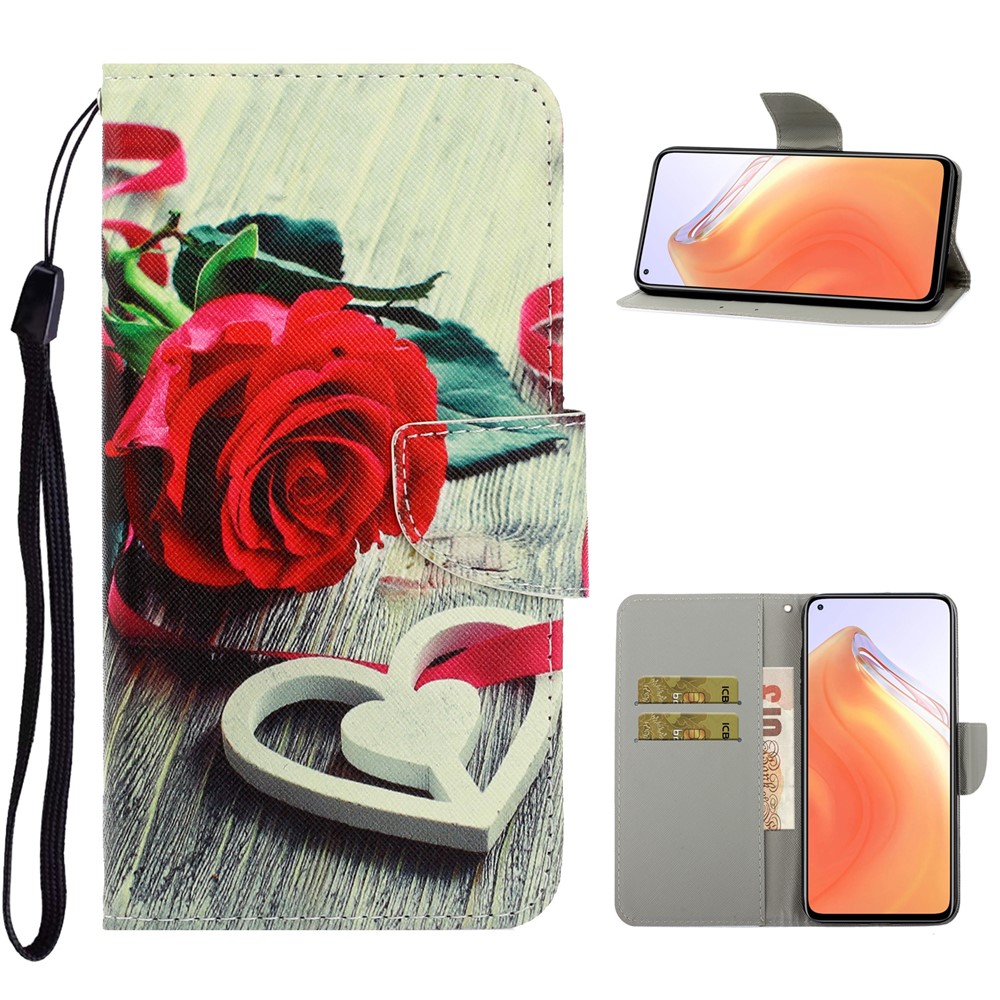 PU Leather Wallet Stand Phone Case for Xiaomi Mi 10T Pro 5G / Mi 10T 5G / Redmi K30S - Rose-1
