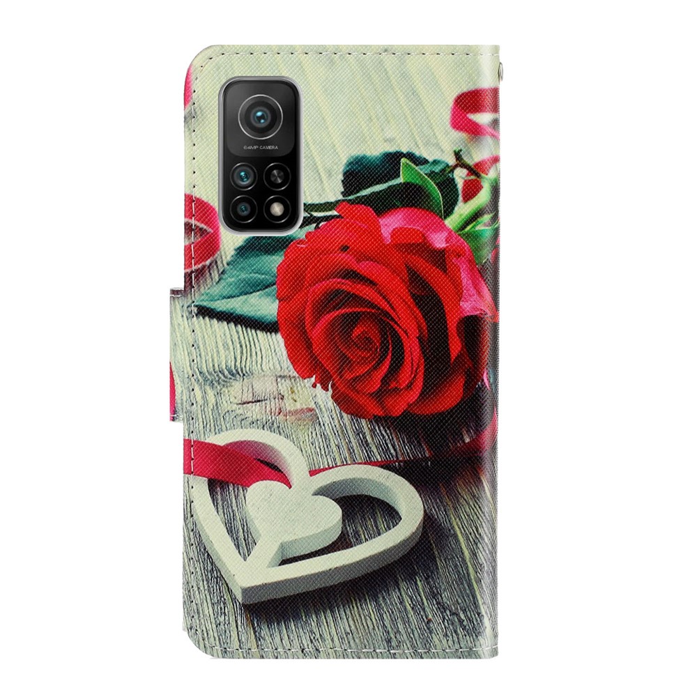PU Leather Wallet Stand Phone Case for Xiaomi Mi 10T Pro 5G / Mi 10T 5G / Redmi K30S - Rose-2