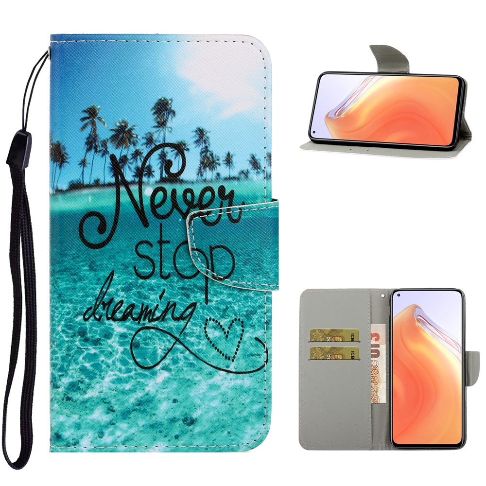 PU Leather Wallet Stand Phone Case for Xiaomi Mi 10T Pro 5G / Mi 10T 5G / Redmi K30S - Never Stop Dreaming-1