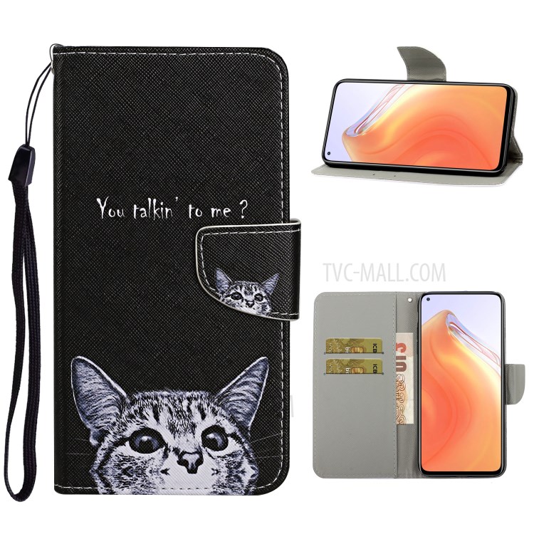 PU Leather Wallet Stand Phone Case for Xiaomi Mi 10T Pro 5G / Mi 10T 5G / Redmi K30S - Cat-1