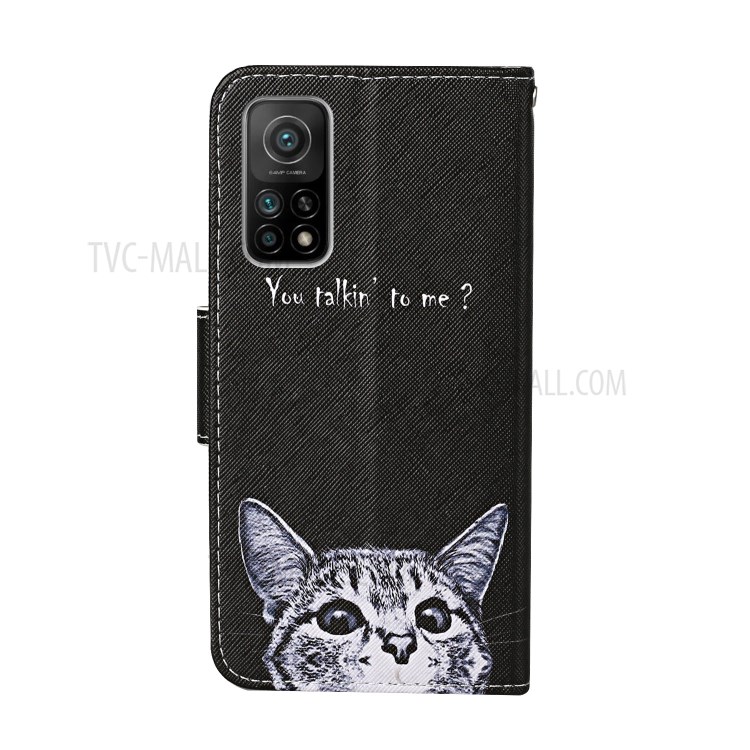 PU Leather Wallet Stand Phone Case for Xiaomi Mi 10T Pro 5G / Mi 10T 5G / Redmi K30S - Cat-2