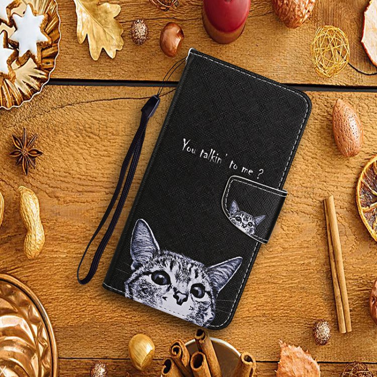 PU Leather Wallet Stand Phone Case for Xiaomi Mi 10T Pro 5G / Mi 10T 5G / Redmi K30S - Cat-7