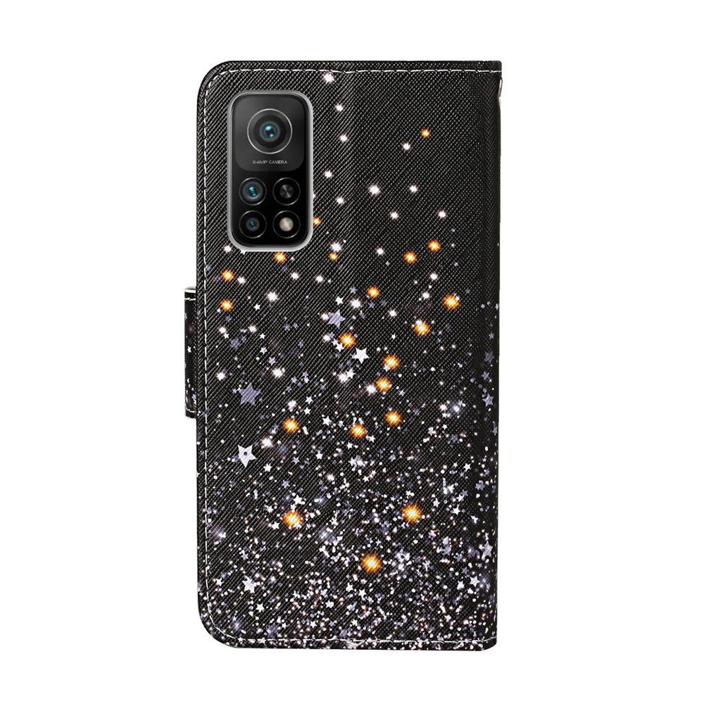 PU Leather Wallet Stand Phone Case for Xiaomi Mi 10T Pro 5G / Mi 10T 5G / Redmi K30S - Stars-2