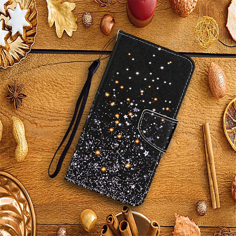 PU Leather Wallet Stand Phone Case for Xiaomi Mi 10T Pro 5G / Mi 10T 5G / Redmi K30S - Stars-7