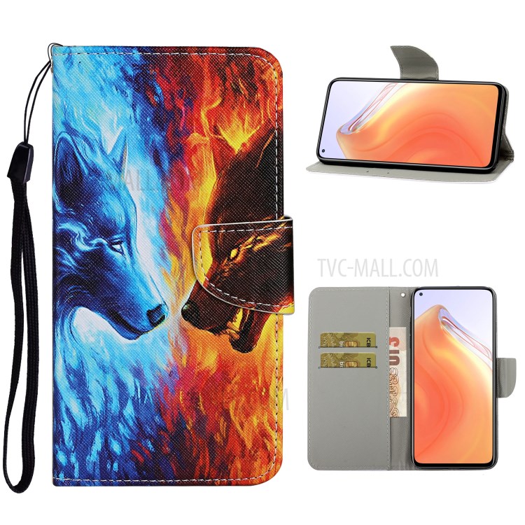 PU Leather Wallet Stand Phone Case for Xiaomi Mi 10T Pro 5G / Mi 10T 5G / Redmi K30S - Two Wolf-1