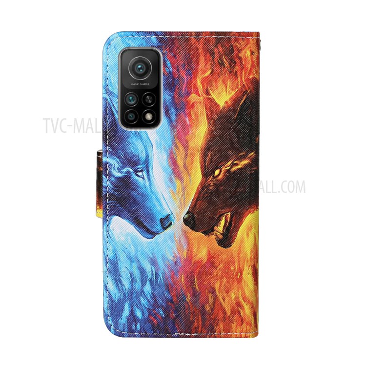 PU Leather Wallet Stand Phone Case for Xiaomi Mi 10T Pro 5G / Mi 10T 5G / Redmi K30S - Two Wolf-2