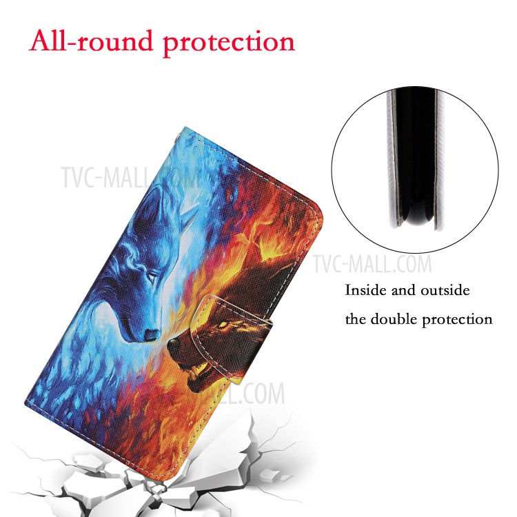PU Leather Wallet Stand Phone Case for Xiaomi Mi 10T Pro 5G / Mi 10T 5G / Redmi K30S - Two Wolf-4