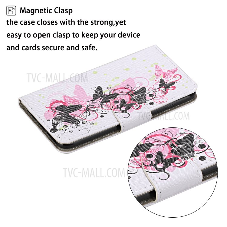 PU Leather Wallet Stand Phone Case for Xiaomi Mi 10T Pro 5G / Mi 10T 5G / Redmi K30S - Black Butterfly-3