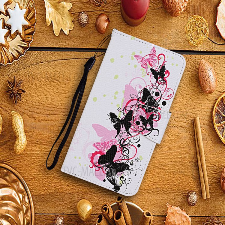 PU Leather Wallet Stand Phone Case for Xiaomi Mi 10T Pro 5G / Mi 10T 5G / Redmi K30S - Black Butterfly-7