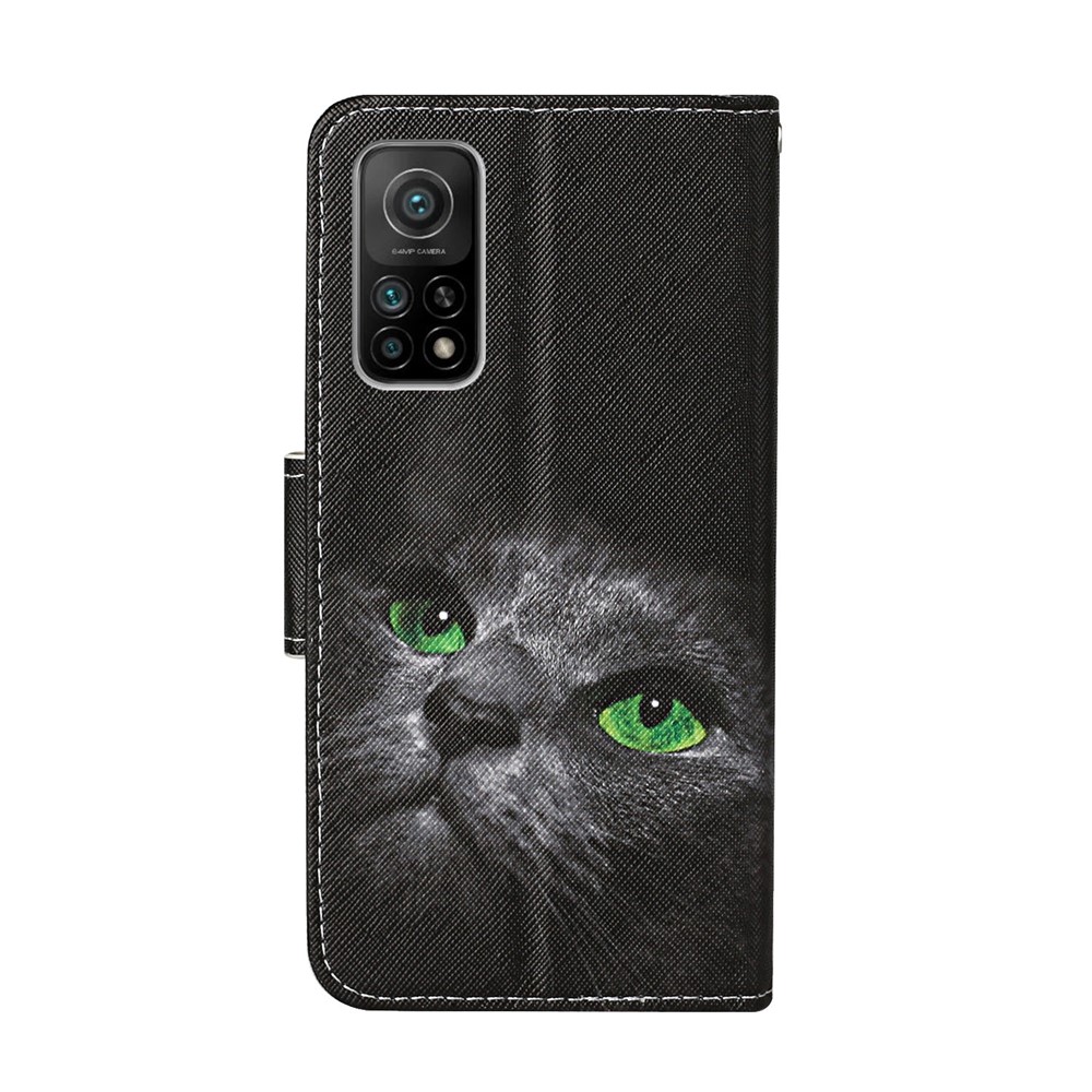 PU Leather Wallet Stand Phone Case for Xiaomi Mi 10T Pro 5G / Mi 10T 5G / Redmi K30S - Black Cat-2