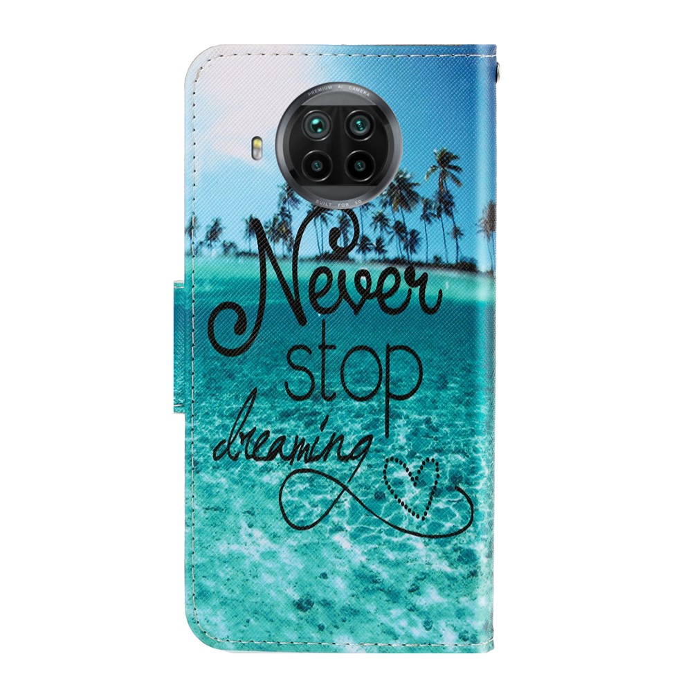 TPU + PU Leather Wallet Stand Phone Case for Xiaomi Mi 10T Lite 5G/Redmi Note 9 Pro 5G - Never Stop Dreaming-2