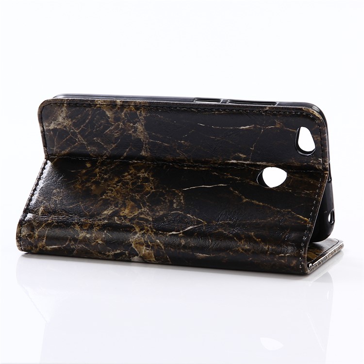 Marble Pattern Leather Wallet Case with Stand for Xiaomi Redmi 4X - Black-4