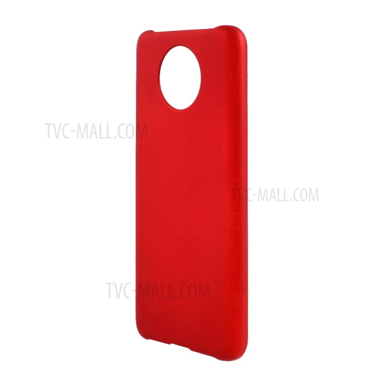 Caso De Plástico Emborrachado Brilhante Para Xiaomi Redmi Nota 9 5G / Nota 9t 5G Celular Capa - Vermelho-2