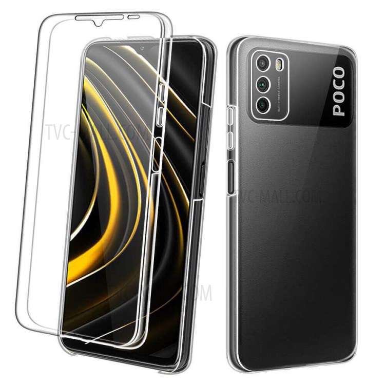 PET Cover + TPU Frame + Acrylic Panel Clear Full Protective Shell for Xiaomi Poco M3 Hybrid Case-1