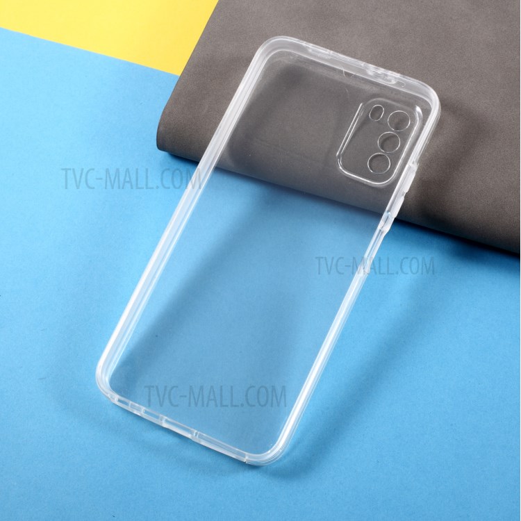 Couverture de Tep + Cadre TPU + Panneau Acrylique Effacer la Coque de Protection Complète Pour le Boîtier Hybride Xiaomi Poco M3-5