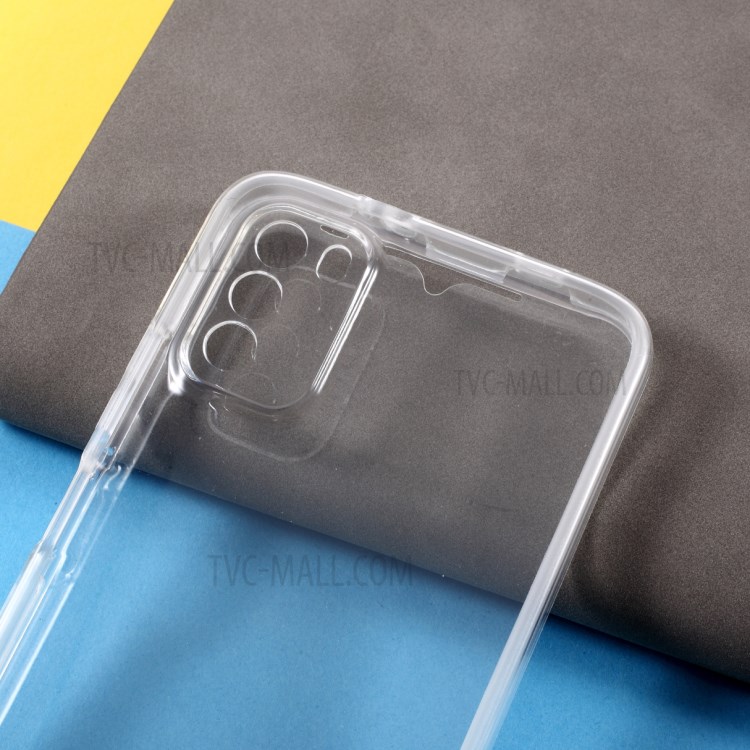 Couverture de Tep + Cadre TPU + Panneau Acrylique Effacer la Coque de Protection Complète Pour le Boîtier Hybride Xiaomi Poco M3-7