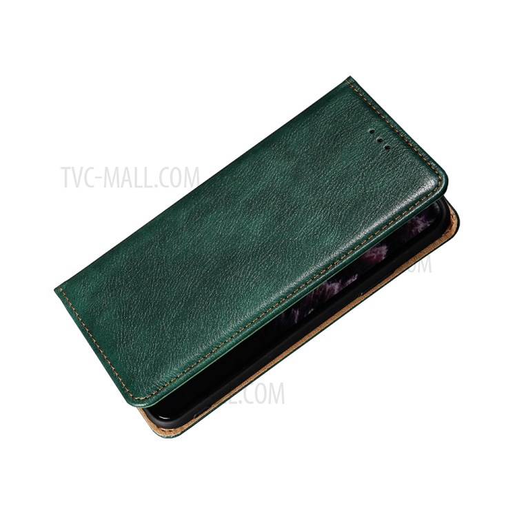 Auto-absorbed Pure Color Leather Stand Shell for Xiaomi Poco M3 Protector Case - Green-5