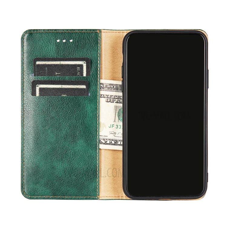 Auto-absorbed Pure Color Leather Stand Shell for Xiaomi Poco M3 Protector Case - Green-6