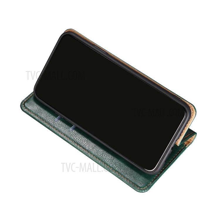 Auto-absorbed Pure Color Leather Stand Shell for Xiaomi Poco M3 Protector Case - Green-7