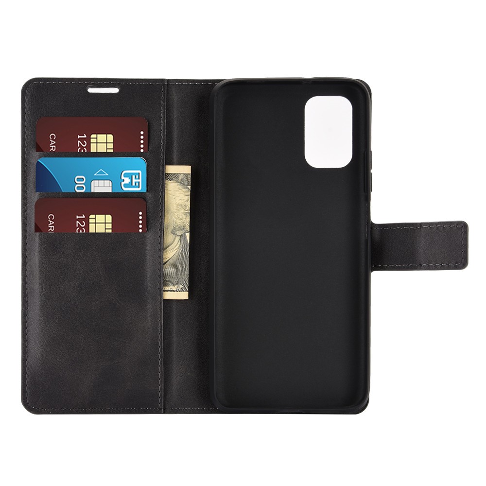 Para Xiaomi Redmi Note 9 4G (Qualcomm Snapdragon 662 662) / Redmi 9T / 9 Power Wallet Soporte De Diseño De Cuero Cubierta De La Cubierta Del Teléfono Móvil - Negro