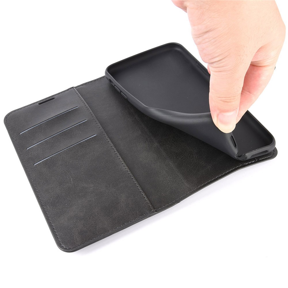 For Xiaomi Redmi Note 9 4G (Qualcomm Snapdragon 662) Wallet Stand Design Leather Mobile Phone Cover Case - Black-7