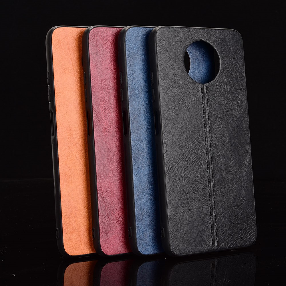 PU Leather Coated PC + TPU Hybrid Case for Xiaomi Redmi Note 9 5G - Black-10