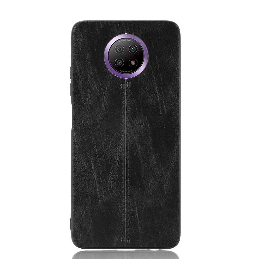 PU Leather Coated PC + TPU Hybrid Case for Xiaomi Redmi Note 9 5G - Black-2