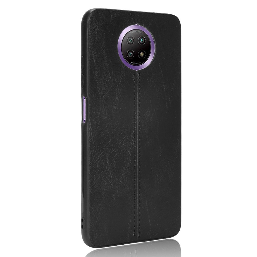 PU Leather Coated PC + TPU Hybrid Case for Xiaomi Redmi Note 9 5G - Black-3