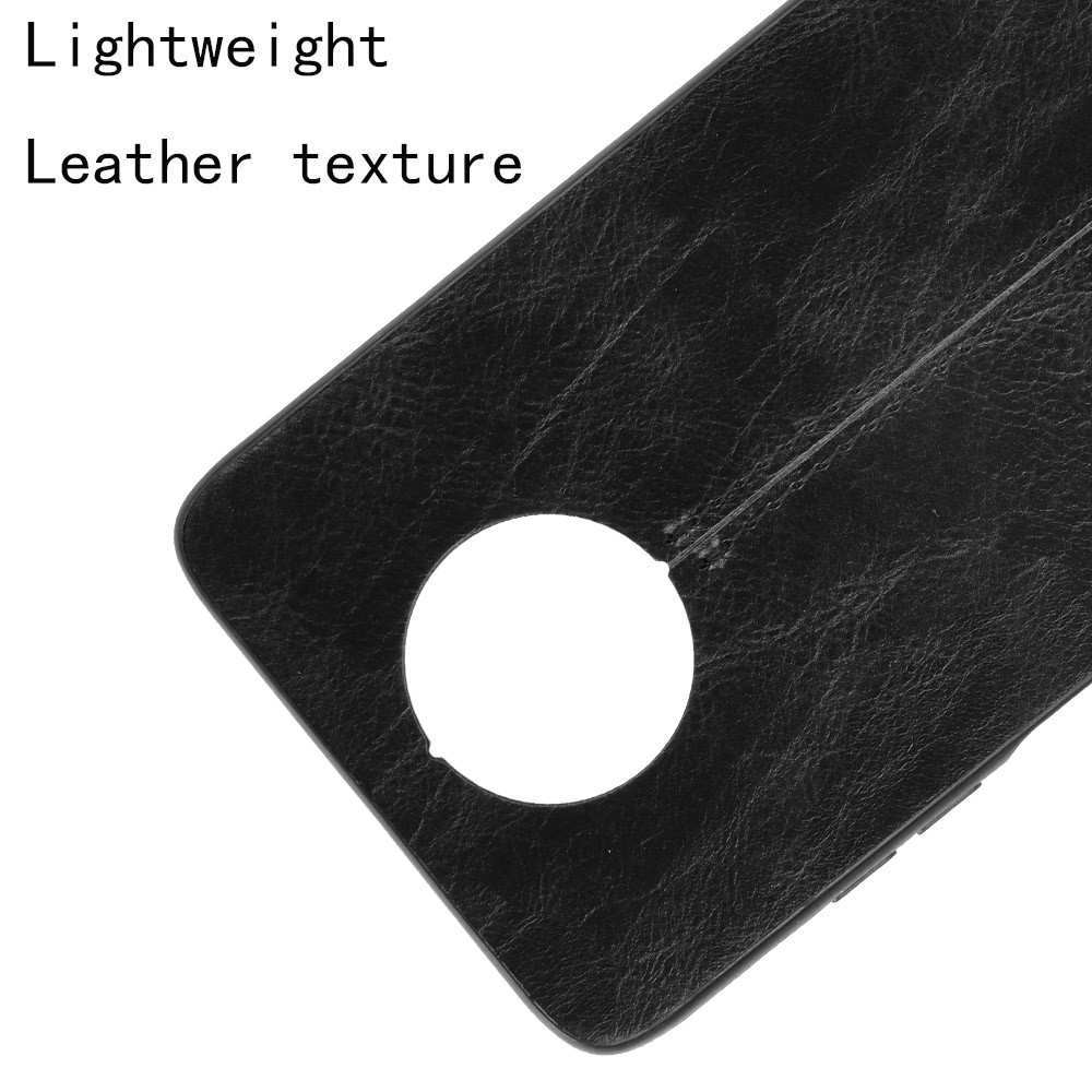 PU Leather Coated PC + TPU Hybrid Case for Xiaomi Redmi Note 9 5G - Black-4