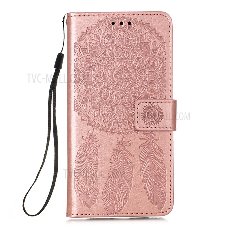 Dream Catcher Imprinting Design Magnetic Leather Stand Case for Xiaomi Poco M3 - Rose Gold-2