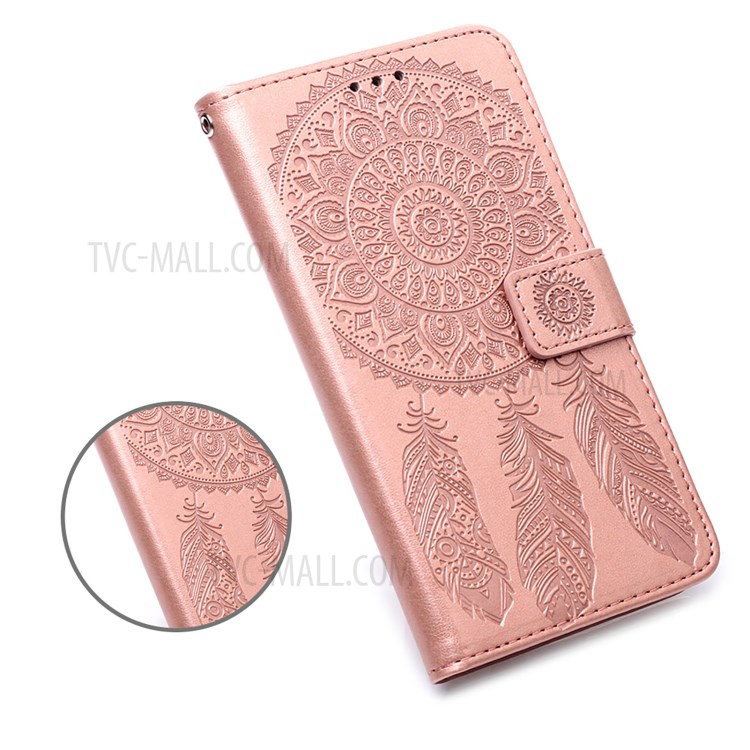 Dream Catcher Imprinting Design Magnetic Leather Stand Case for Xiaomi Poco M3 - Rose Gold-7
