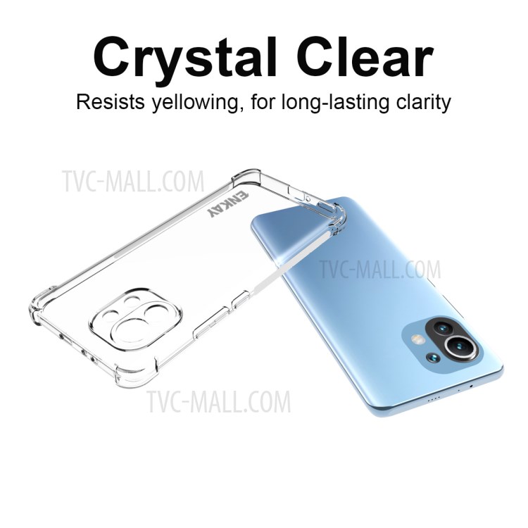 ENKAY Shockproof Clear TPU Anti-slip Frame Protective Cover for Xiaomi Mi 11-5