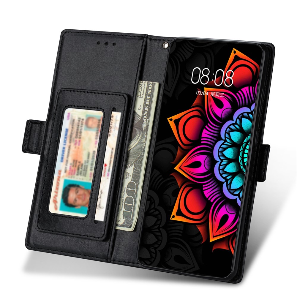 Multi-Color Flower Patterned PU Leather Wallet Stand Shell for Xiaomi Mi 10T Lite 5G/Redmi Note 9 Pro 5G/Mi 10i 5G - Black-8