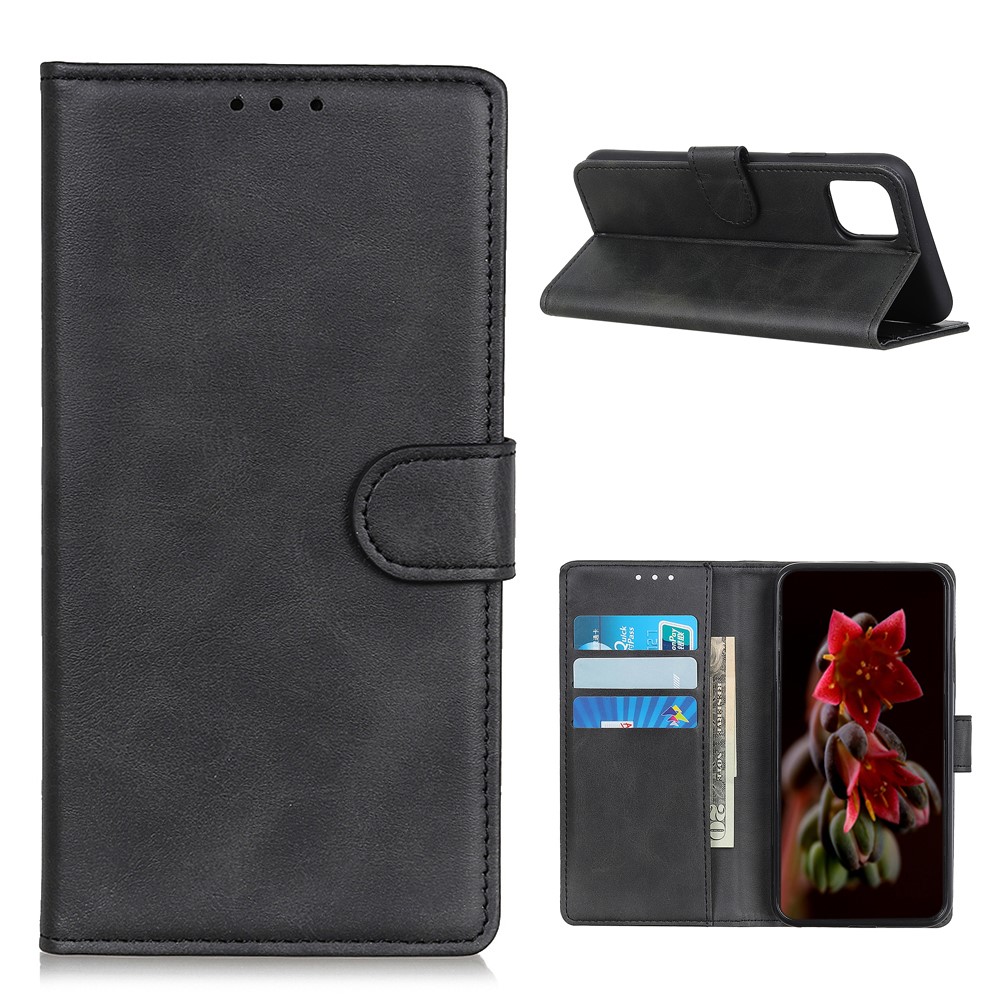 PU Leather Stand Wallet Mobile Phone Cover for Xiaomi Mi 11 Case - Black-1