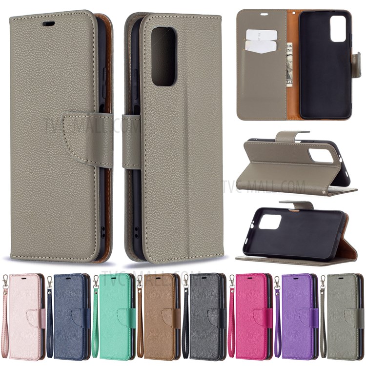 Litchi Surface with Wallet Leather Stand Case for Xiaomi Poco M3 - Grey-10