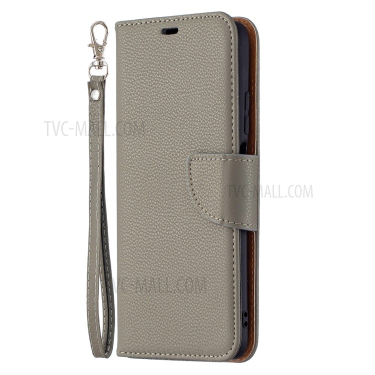 Litchi Surface with Wallet Leather Stand Case for Xiaomi Poco M3 - Grey-2