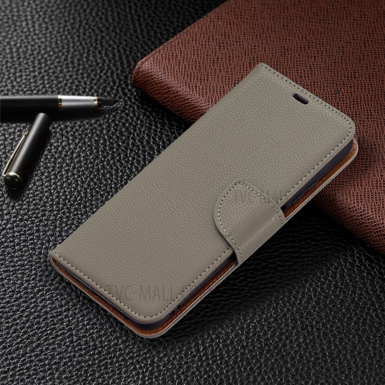 Litchi Surface with Wallet Leather Stand Case for Xiaomi Poco M3 - Grey-7