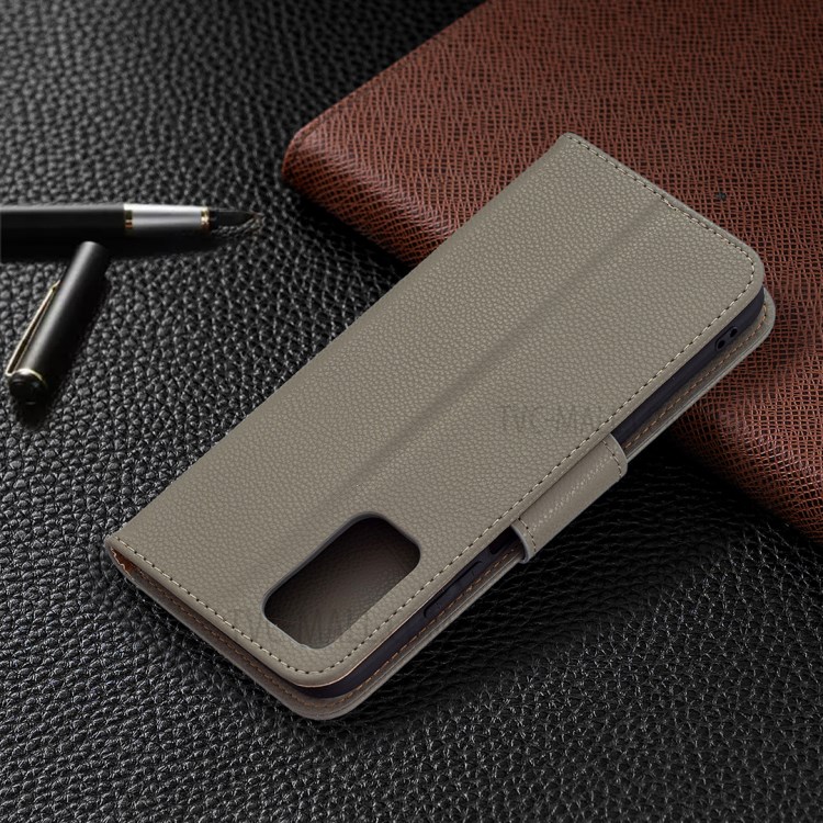 Litchi Surface with Wallet Leather Stand Case for Xiaomi Poco M3 - Grey-8