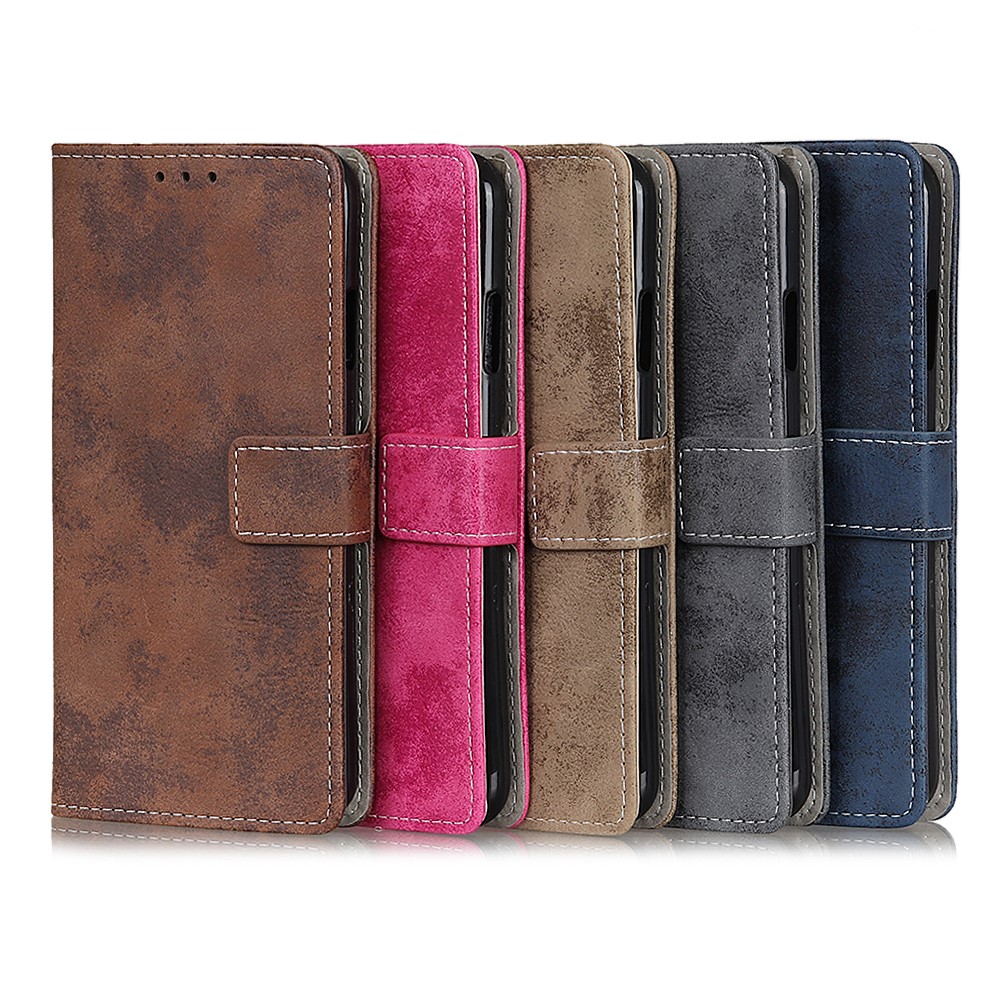 PU Leather + TPU Stand Wallet Case for Xiaomi Mi 11 Retro Style Shell - Grey-9