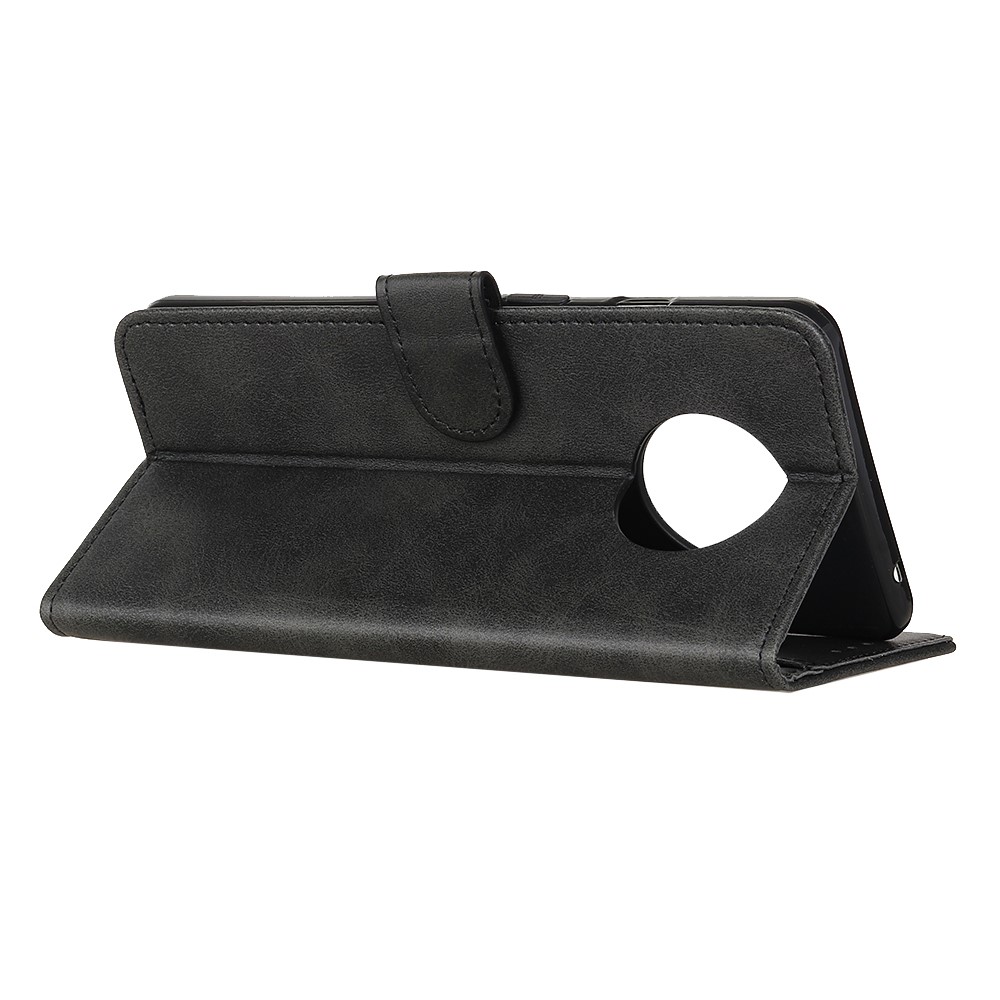 Conception de Portefeuille de Support pu Leather Téléphone Mobile Couverture Pour Xiaomi Redmi Note 9 5G / Redmi Note 9T 5G - le Noir