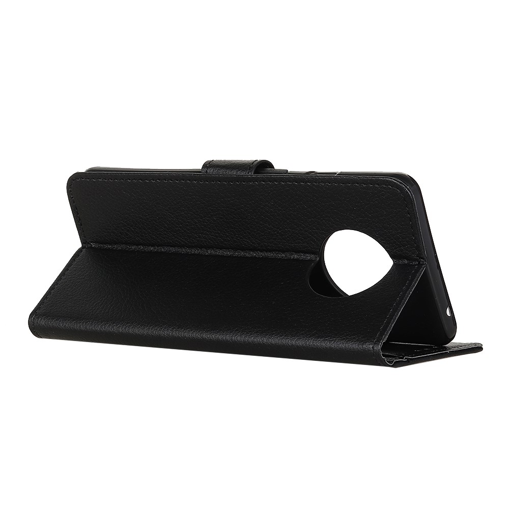 Classic Litchi Texture Leather Wallet Stand Design Phone Cover for Xiaomi Redmi Note 9 5G / Note 9T 5G - Black-4