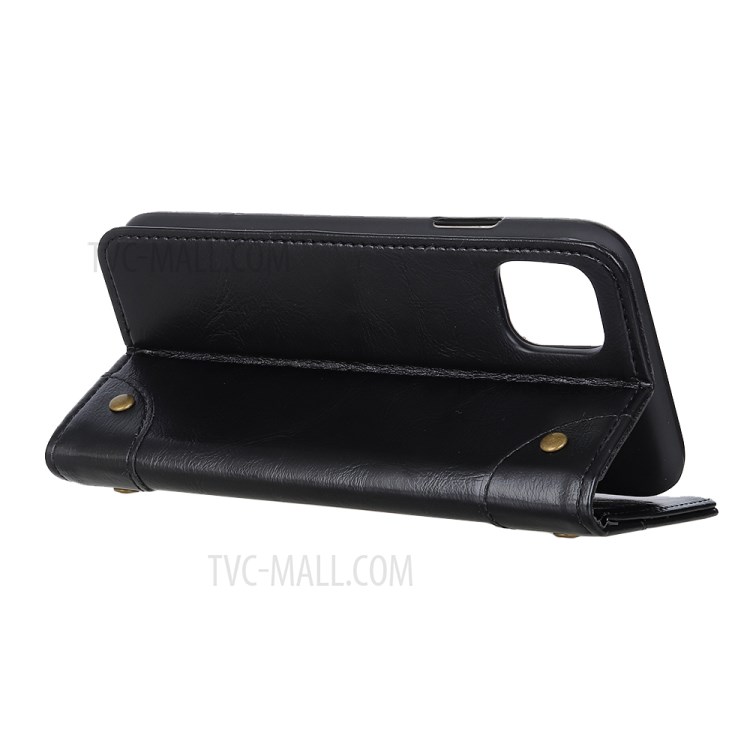 Auto-Absorbed Magnet Wallet Design TPU + PU Leather Phone Stand Shell for Xiaomi Mi 11 - Black-4